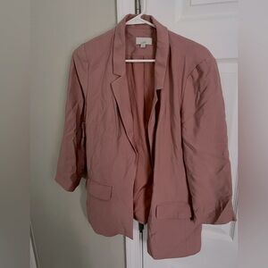Dusty Rose Open Front Blazer